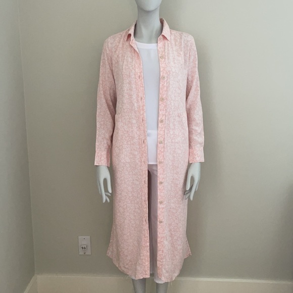 Joe Fresh Pink Floral Button Front Dress S - Picture 7 of 9